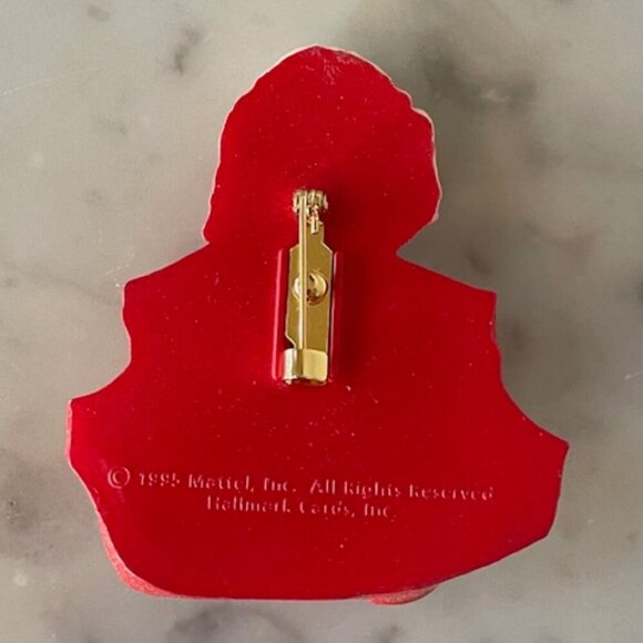 HALLMARK 1995 Barbie Christmas Princess Red Pin Brooch Original Card - Picture 11 of 13